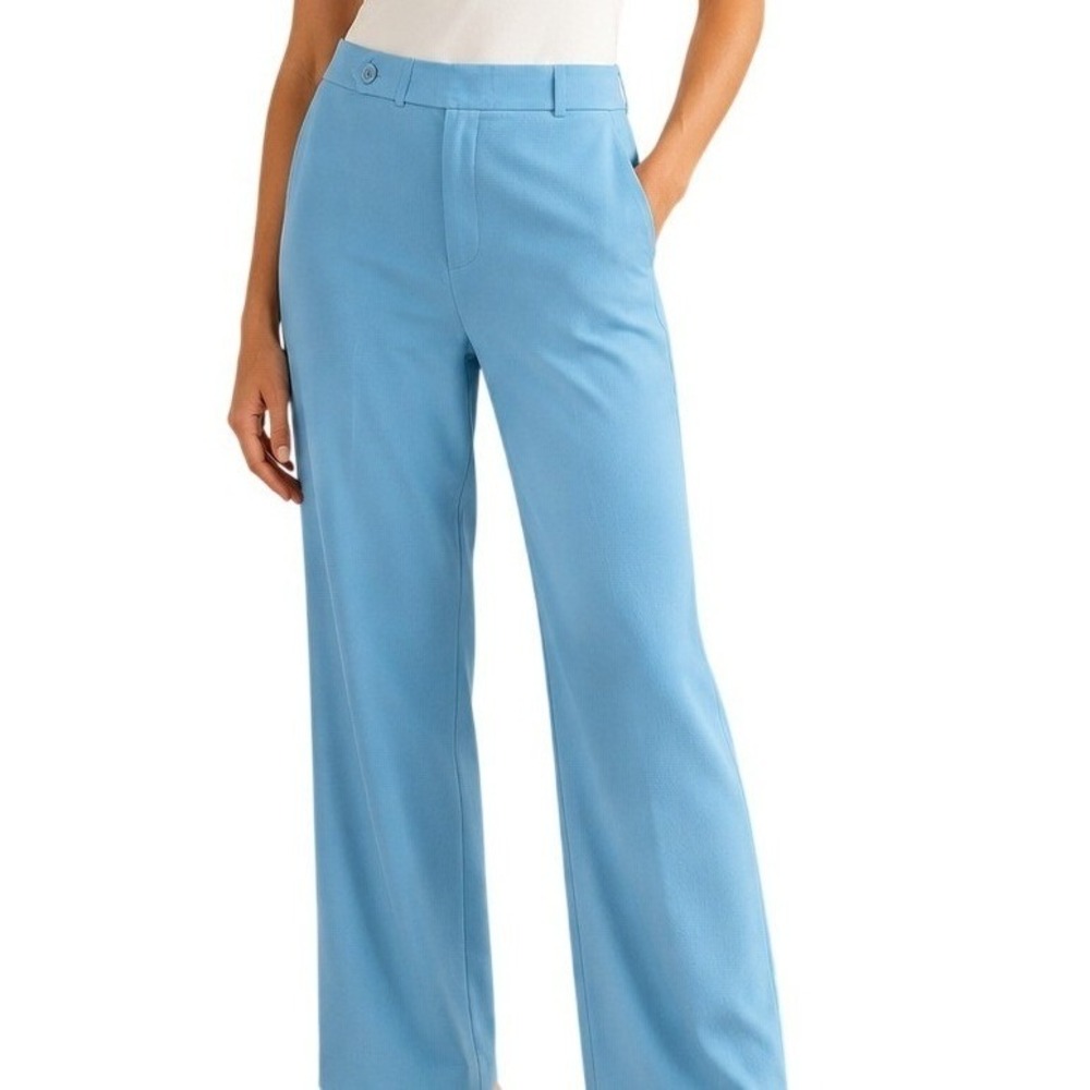 Lauren Ralph Lauren Sea Blue Silk Trousers Womens 14 NWT $129